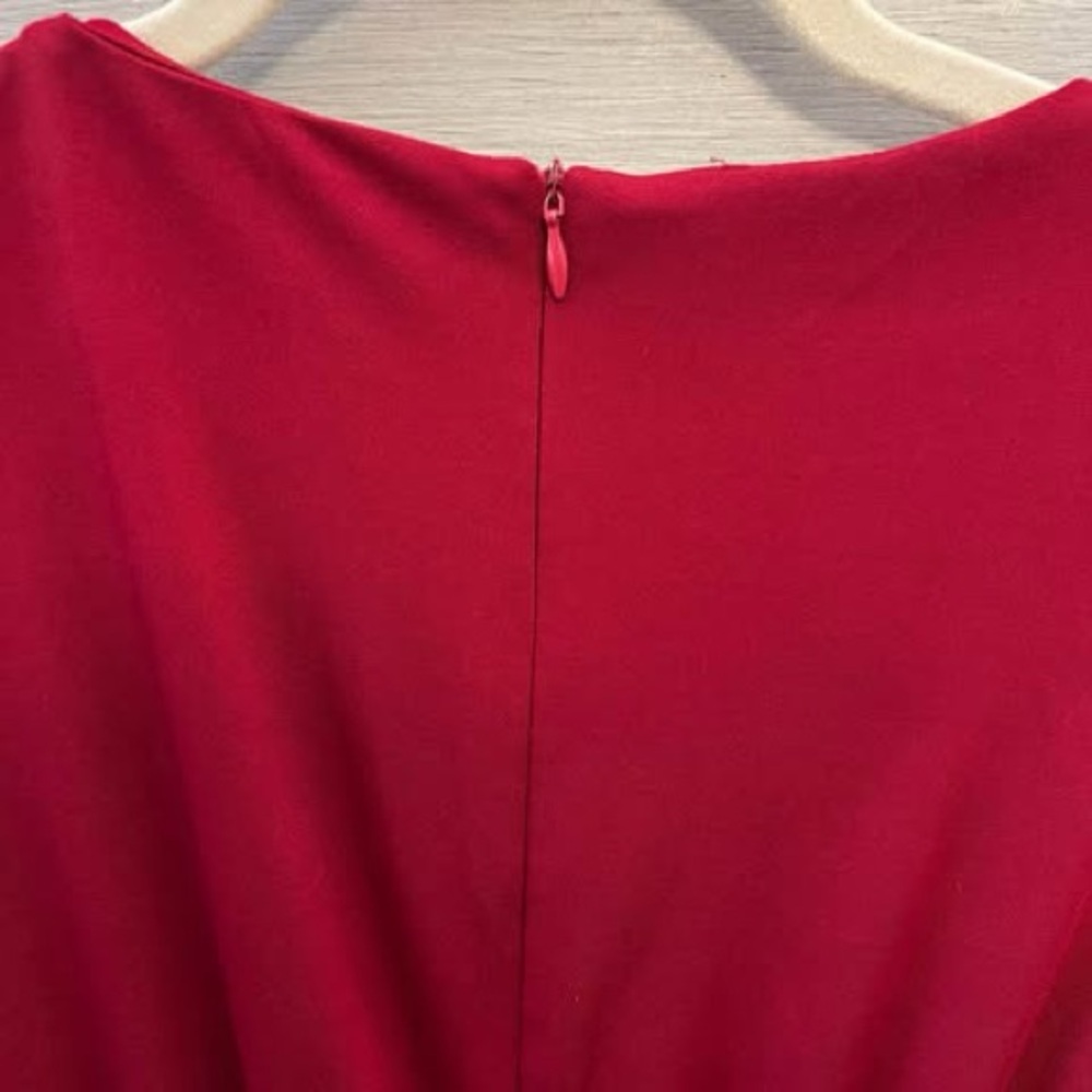LIUMILAC Red V Neck Fit and Flare Dress Small Like New - Picture 7 of 10